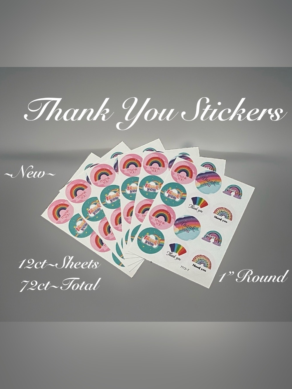 "Thank You" Stickers- 72ct round Boutique~ Self-Adhesive ~New~